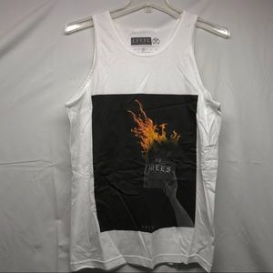 Civil Regime Mens Medium Tank Top Box Graphic Fire